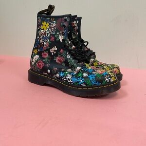 Dr. Martens Black Floral Lace-Up Boots